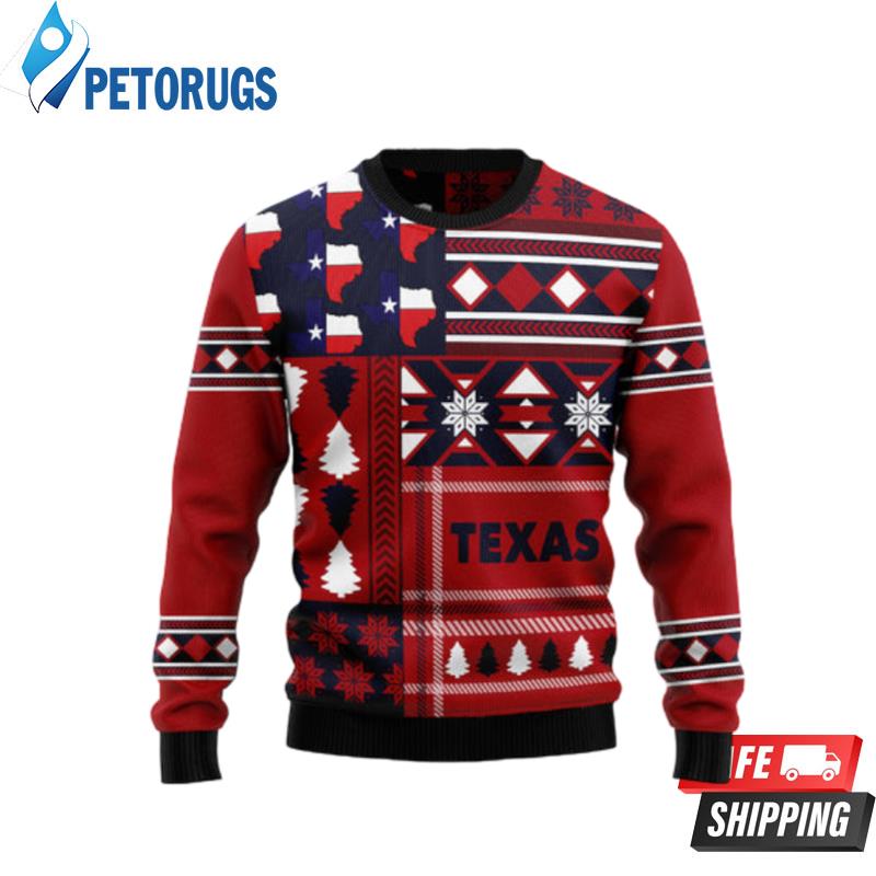 Texas Red Pattern Ugly Christmas Sweaters