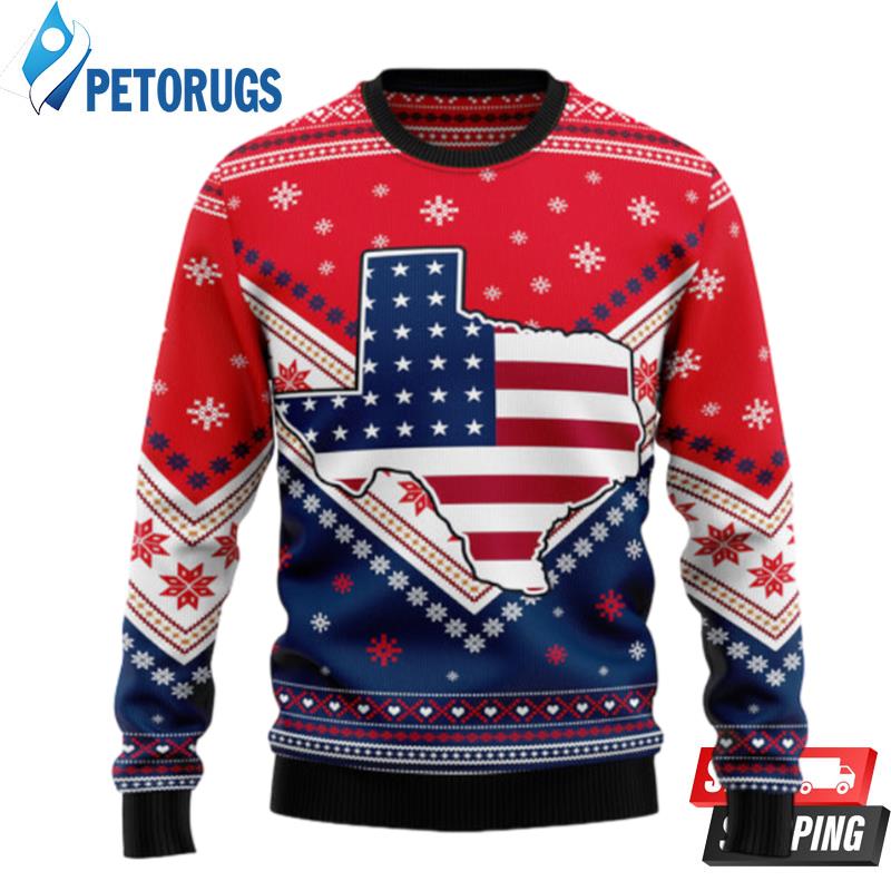 Texas Usa Flag Ugly Christmas Sweaters