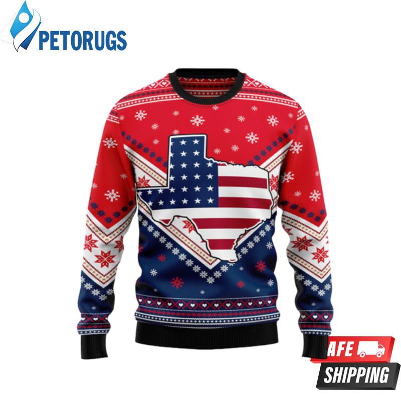 Texas Usa Flag Ugly Christmas Sweaters