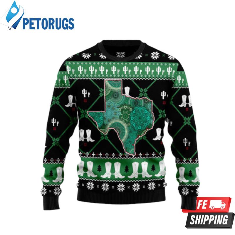 Texas Usa Symbols Pattern Ugly Christmas Sweaters