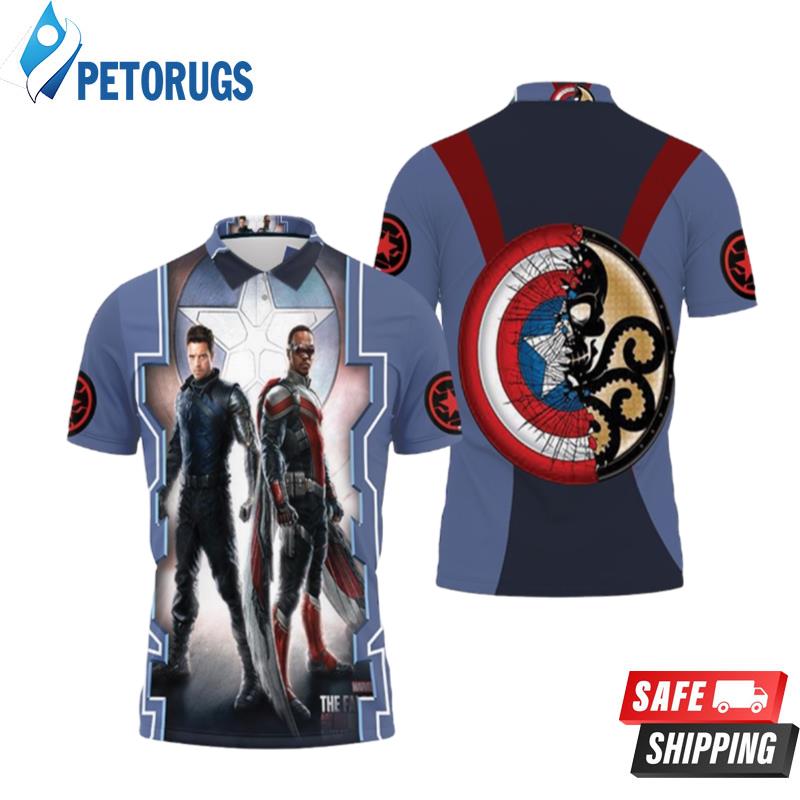 The Falcon And The Winter Soldier Fight Side By Side Polo Shirts