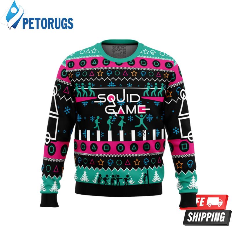 The Game is On Squid Game Ugly Christmas Sweaters
