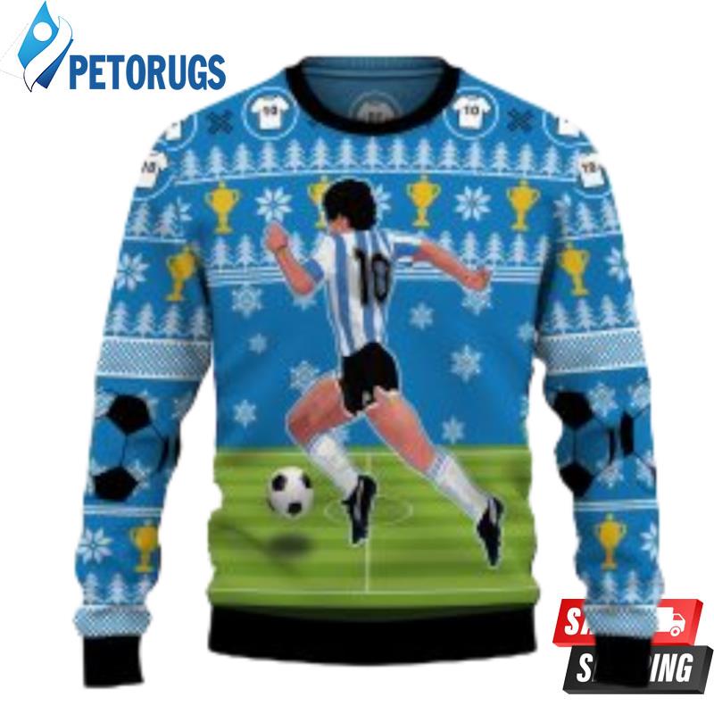 The Golden Boy Maradona Gift For Fans Ugly Christmas Sweaters