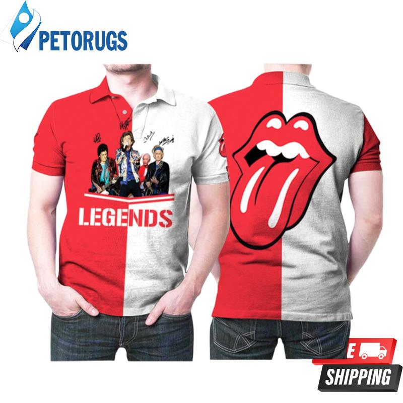 The Rolling Stones Legends Of Rock Band Signatures Polo Shirts