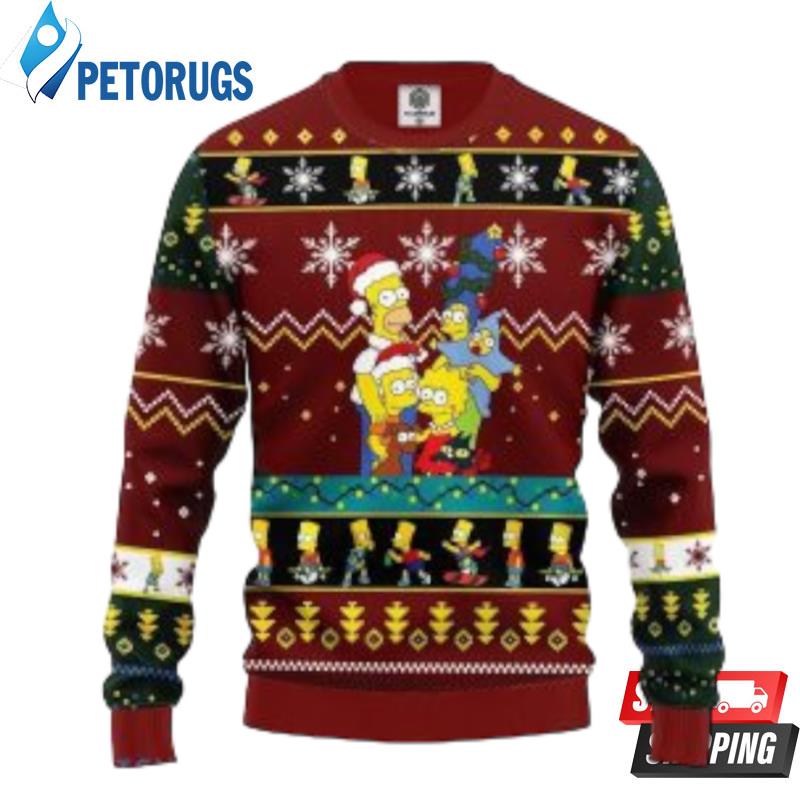 The Simpsons Knitted Christmas Xmas Ugly Christmas Sweaters