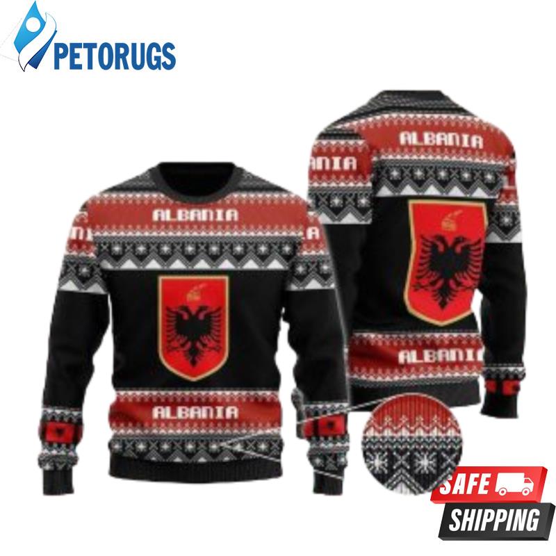 The United States Flag Of Albania Ugly Christmas Sweaters