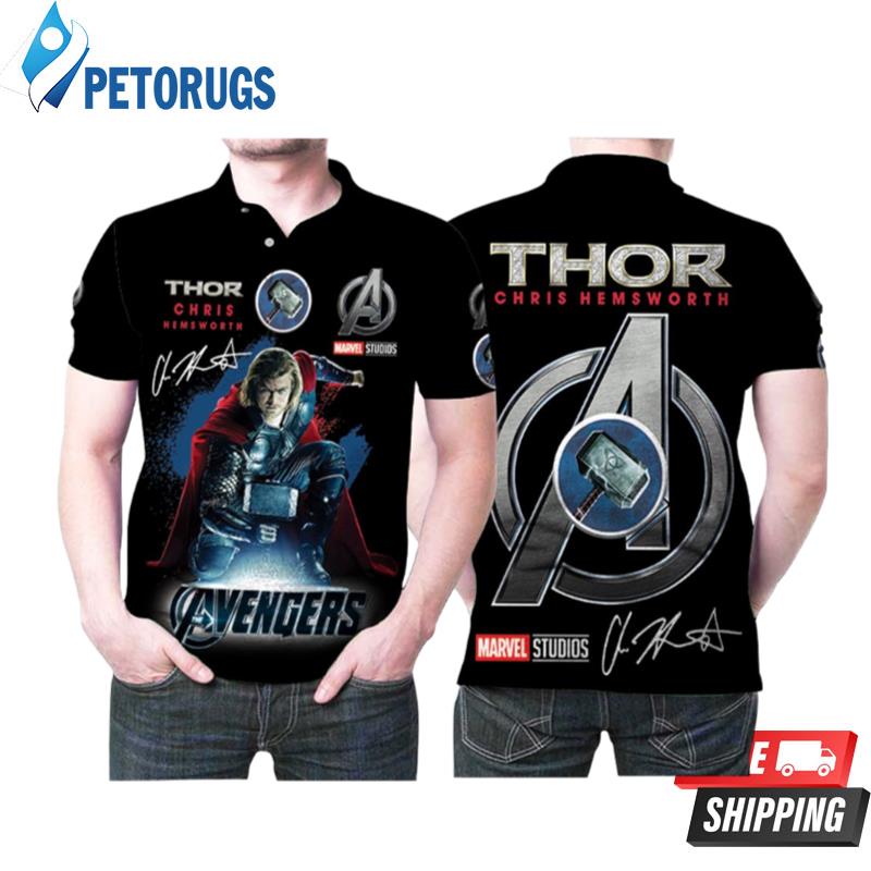 Thor Chris Hemsworth Studios Avengers Superhero Signed Polo Shirts
