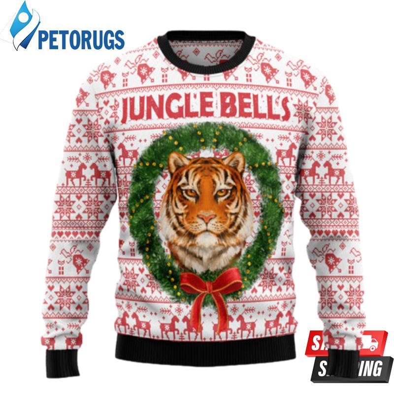 Tiger Jungle Bells Ugly Christmas Sweaters