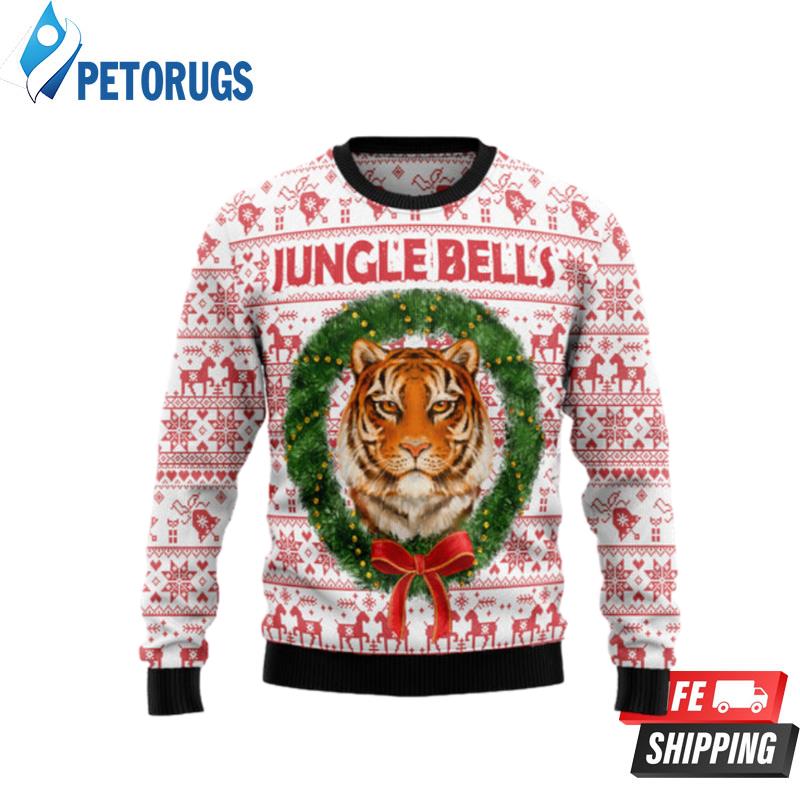 Tiger Jungle Bells Ugly Christmas Sweaters