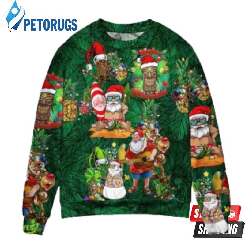 Tiki Love Christmas Funny Style Ugly Christmas Sweaters