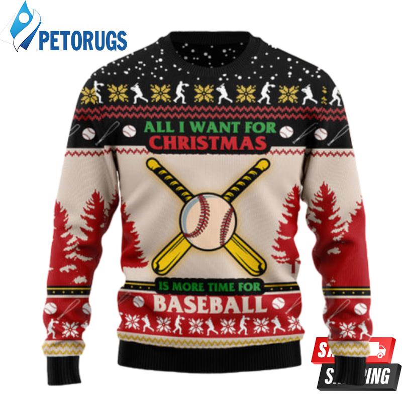 Time For Baseball Ugly Christmas Sweaters
