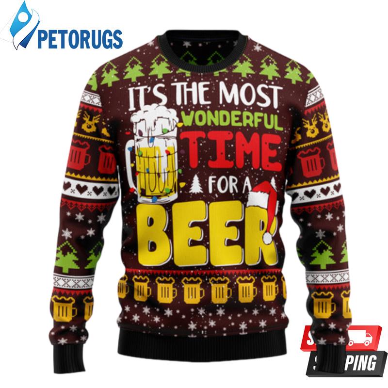 Time For Beer Ugly Christmas Sweaters