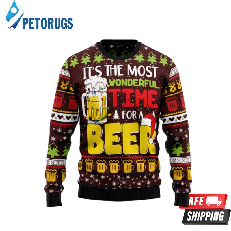 Time For Beer Ugly Christmas Sweaters