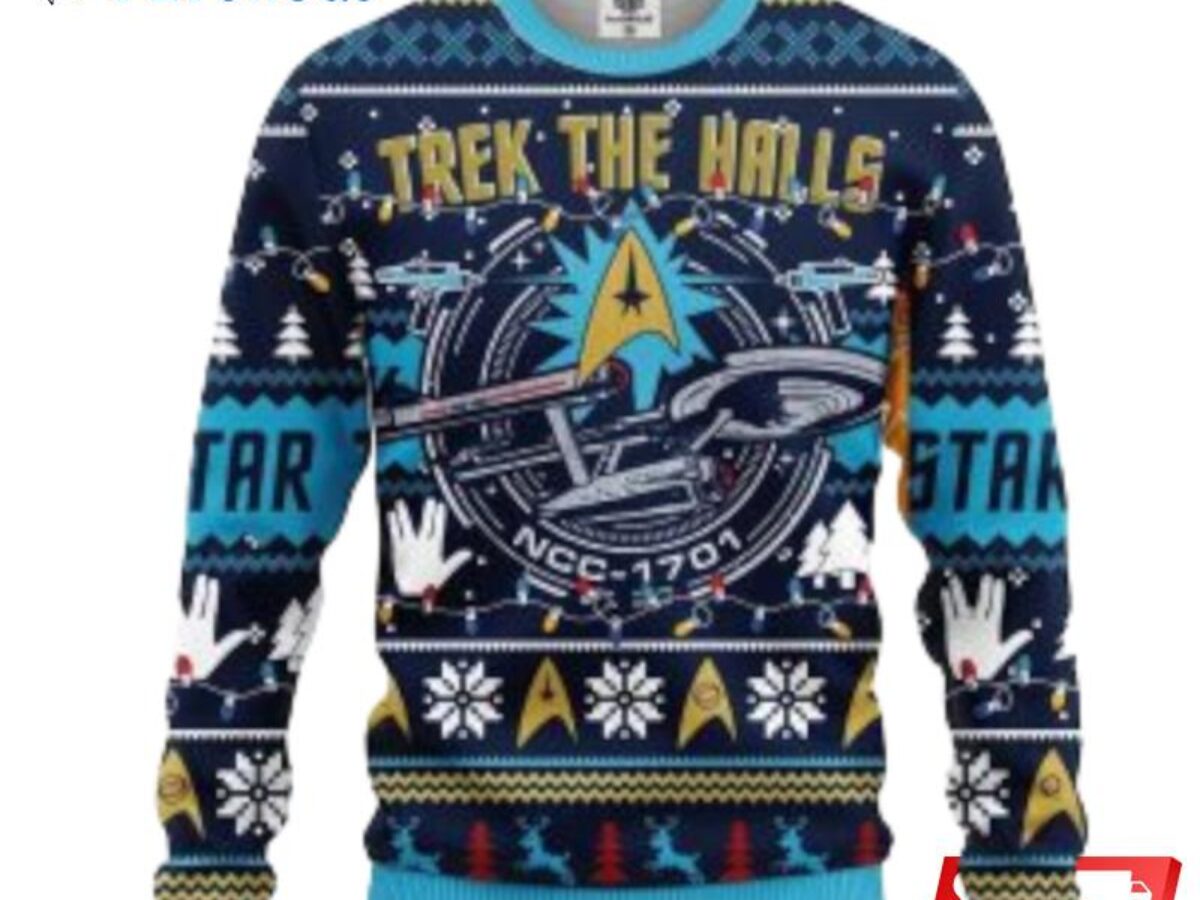 Blue Star Trek Christmas Sweater