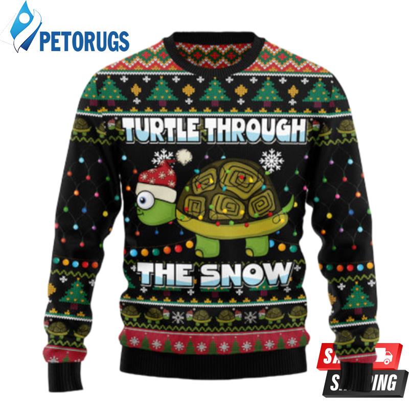 Turtle Through The Snow Ugly Christmas Sweaters