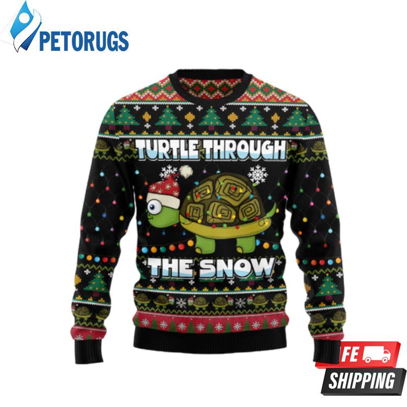 Turtle Through The Snow Ugly Christmas Sweaters