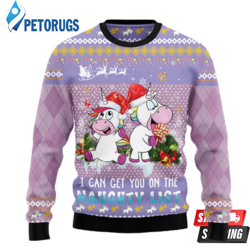 Unicorn Naughty List Ugly Christmas Sweaters