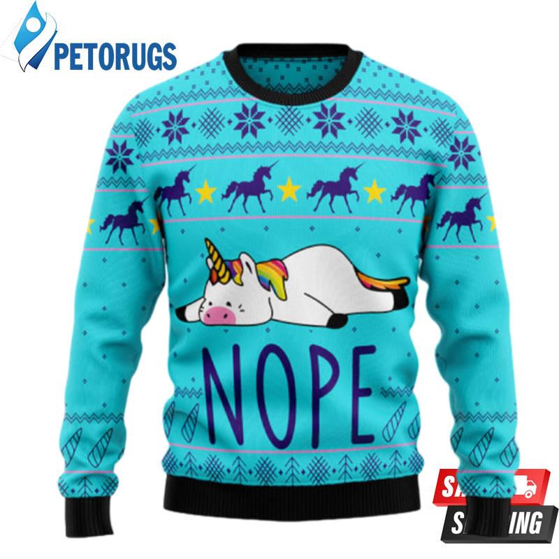 Unicorn Nope Ugly Christmas Sweaters