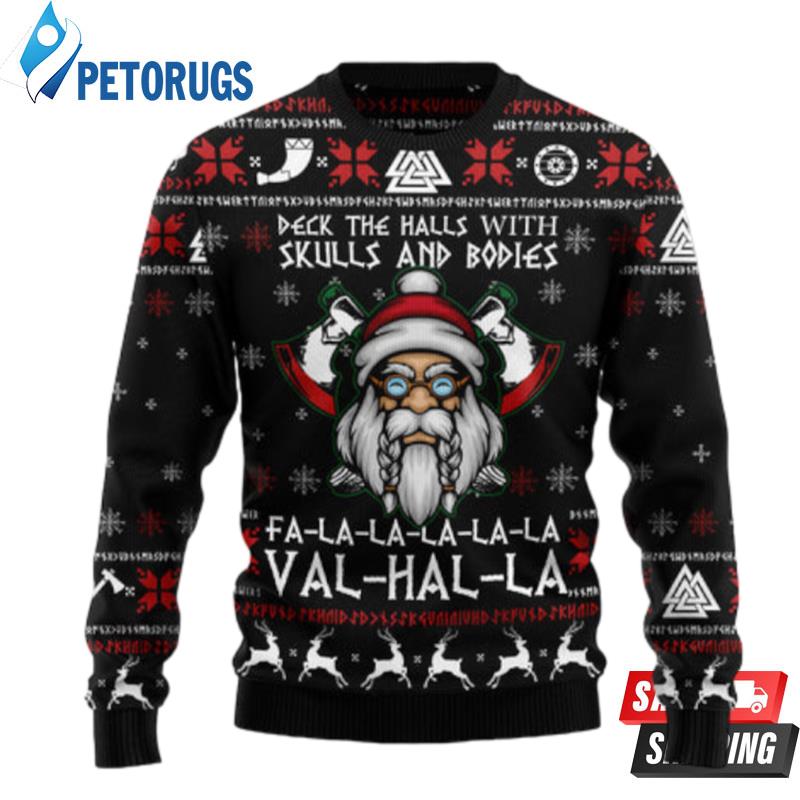 Viking Deck The Halls With Skulls Ugly Christmas Sweaters