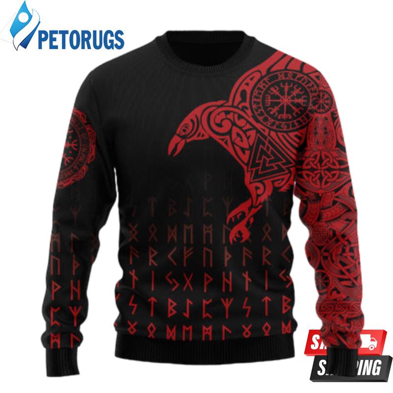 Vikings The Raven Of Odin Tattoo Ugly Christmas Sweaters