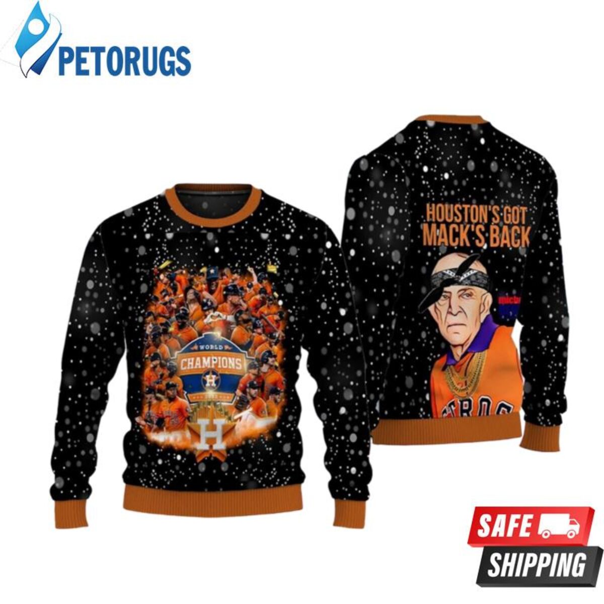 Vintage Astros Baseball Est 1962 Go Astros Baseball Ugly Christmas Sweaters  - Peto Rugs