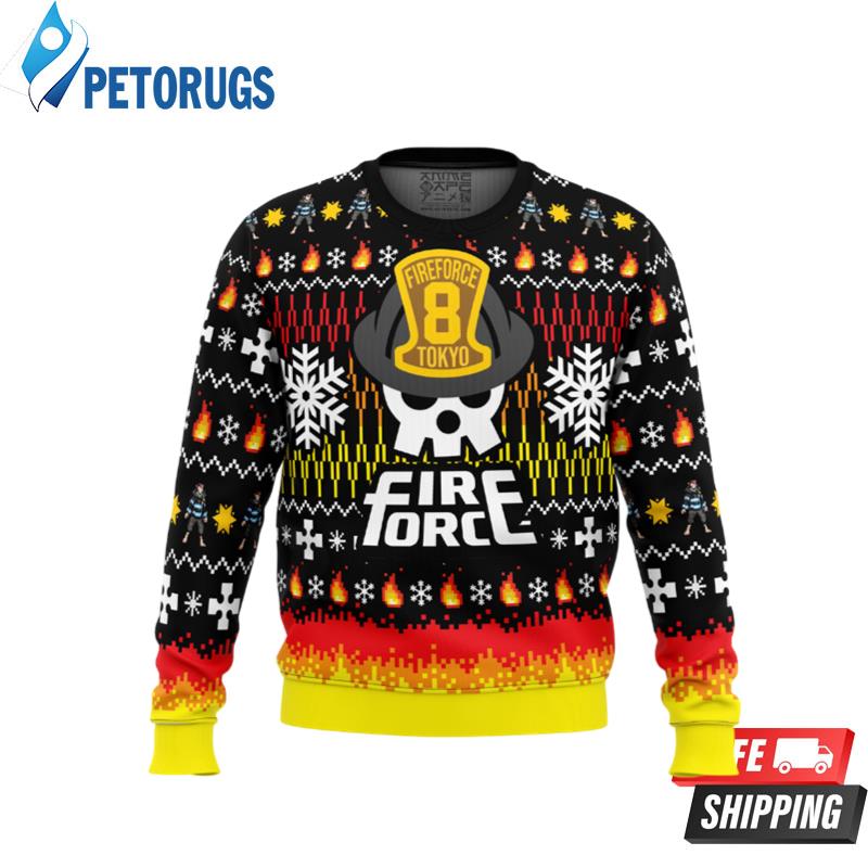 We Didn't Start the Fire this Christmas Fire Force Ugly Christmas Sweaters