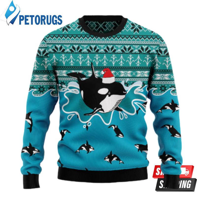 Whale Santa Claus Ugly Christmas Sweaters