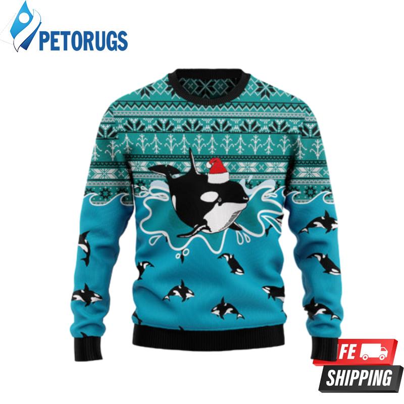 Whale Santa Claus Ugly Christmas Sweaters