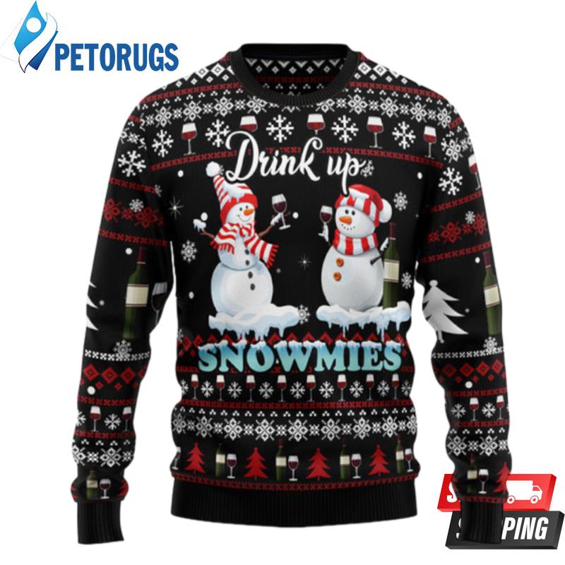 Wine Snowmies Ugly Christmas Sweaters