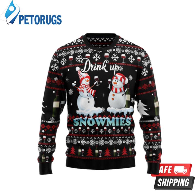 Wine Snowmies Ugly Christmas Sweaters