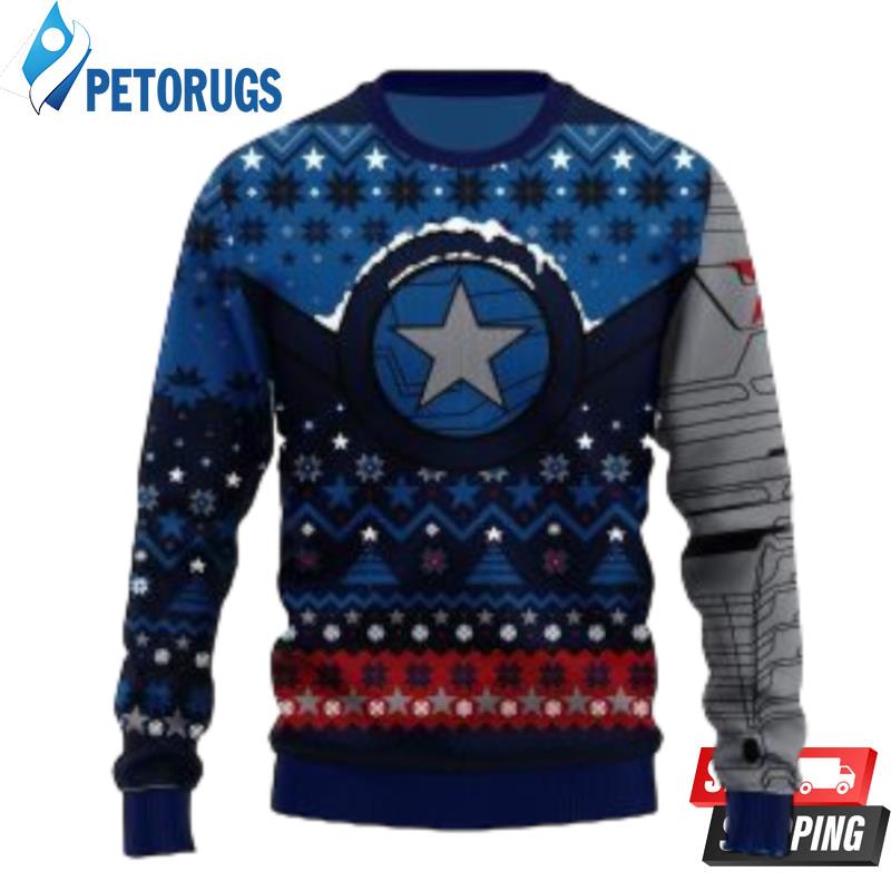 Winter Soldier Knitted Christmas Bucky Barnes Xmas Ugly Christmas Sweaters