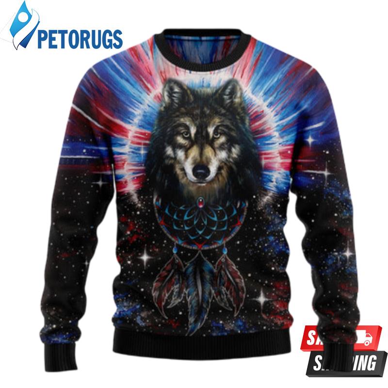 Wolf Dream Catcher Ugly Christmas Sweaters