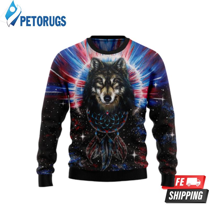 Wolf Dream Catcher Ugly Christmas Sweaters