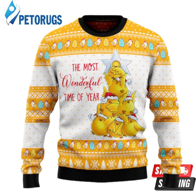 Wonderful Time Chicken Ugly Christmas Sweaters