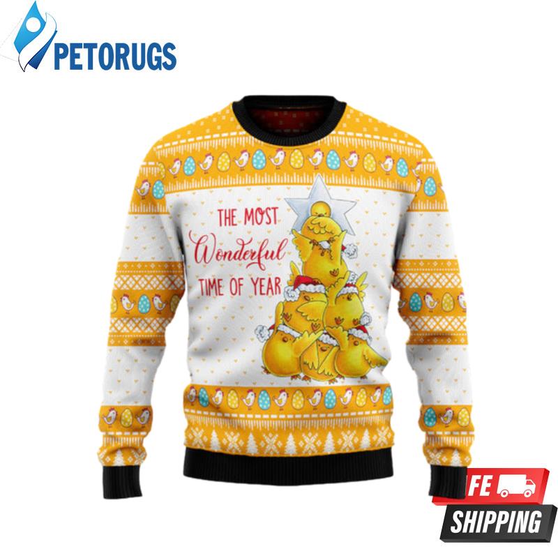 Wonderful Time Chicken Ugly Christmas Sweaters