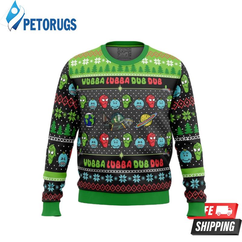 Wubba Lubba Rick and Morty Ugly Christmas Sweaters