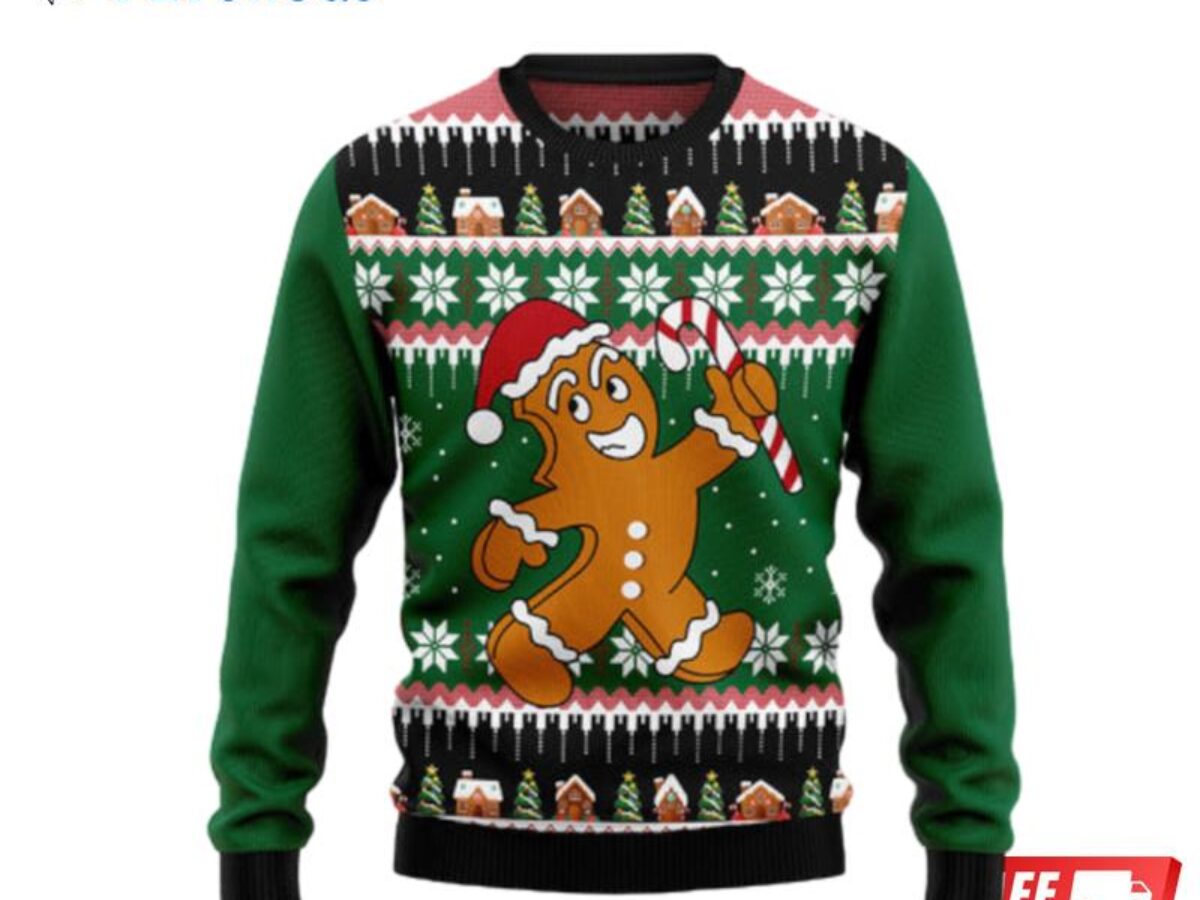 Gingerbread Cookie Monster Ugly Christmas Sweater