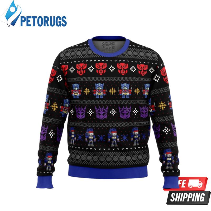 Xmas in Disguise Transformers Ugly Christmas Sweaters