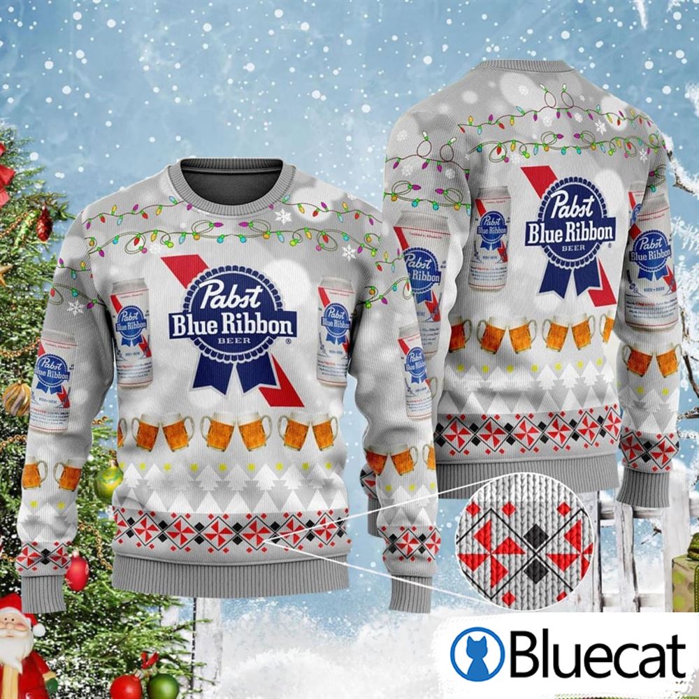 Pbr Pabst Blue Ribbon Beer Ugly Christmas Sweaters