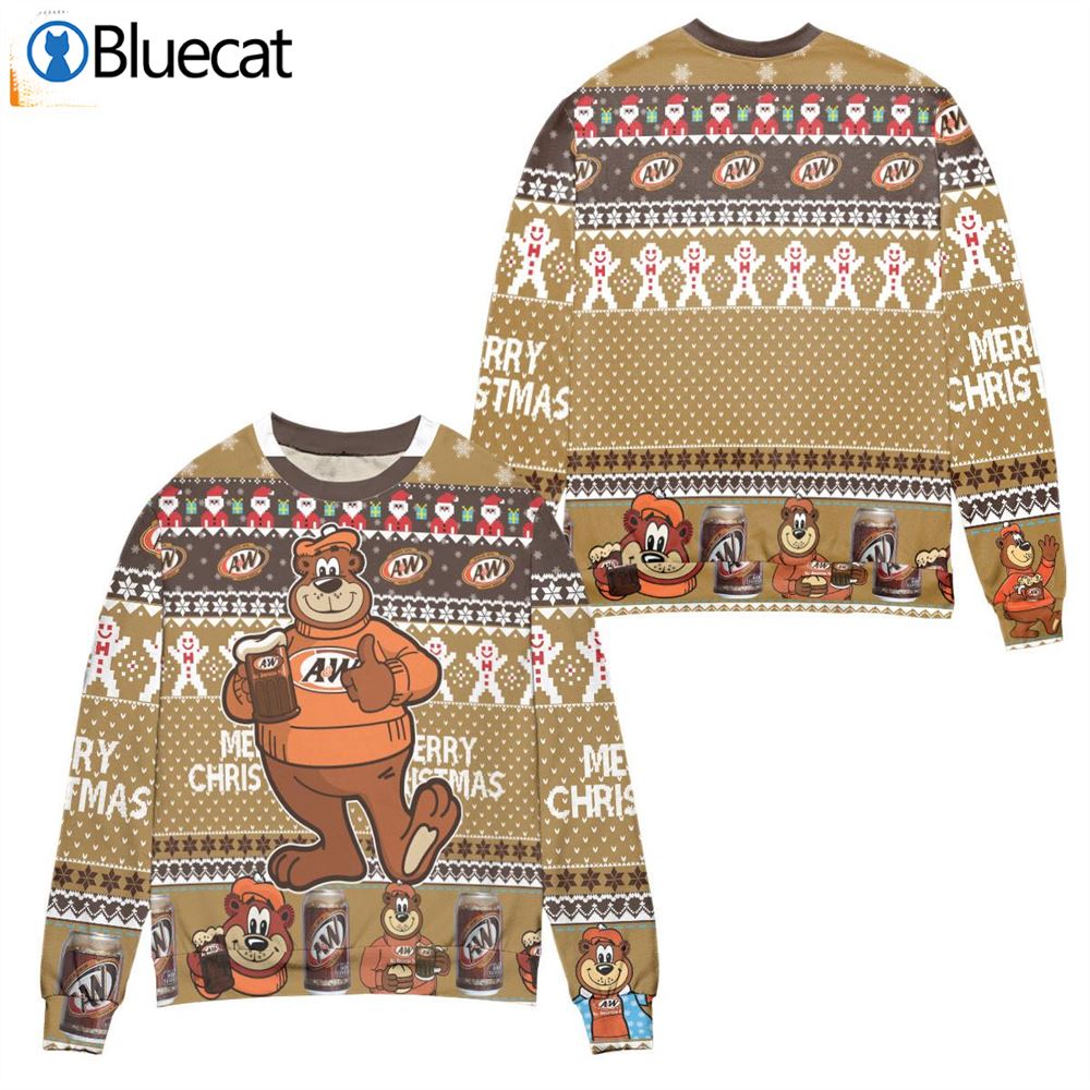 A W Root Beer Snowflake Pattern Ugly Christmas Sweaters