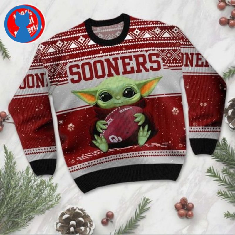 Baby Yoda Oklahoma Sooners Ugly Christmas Sweaters