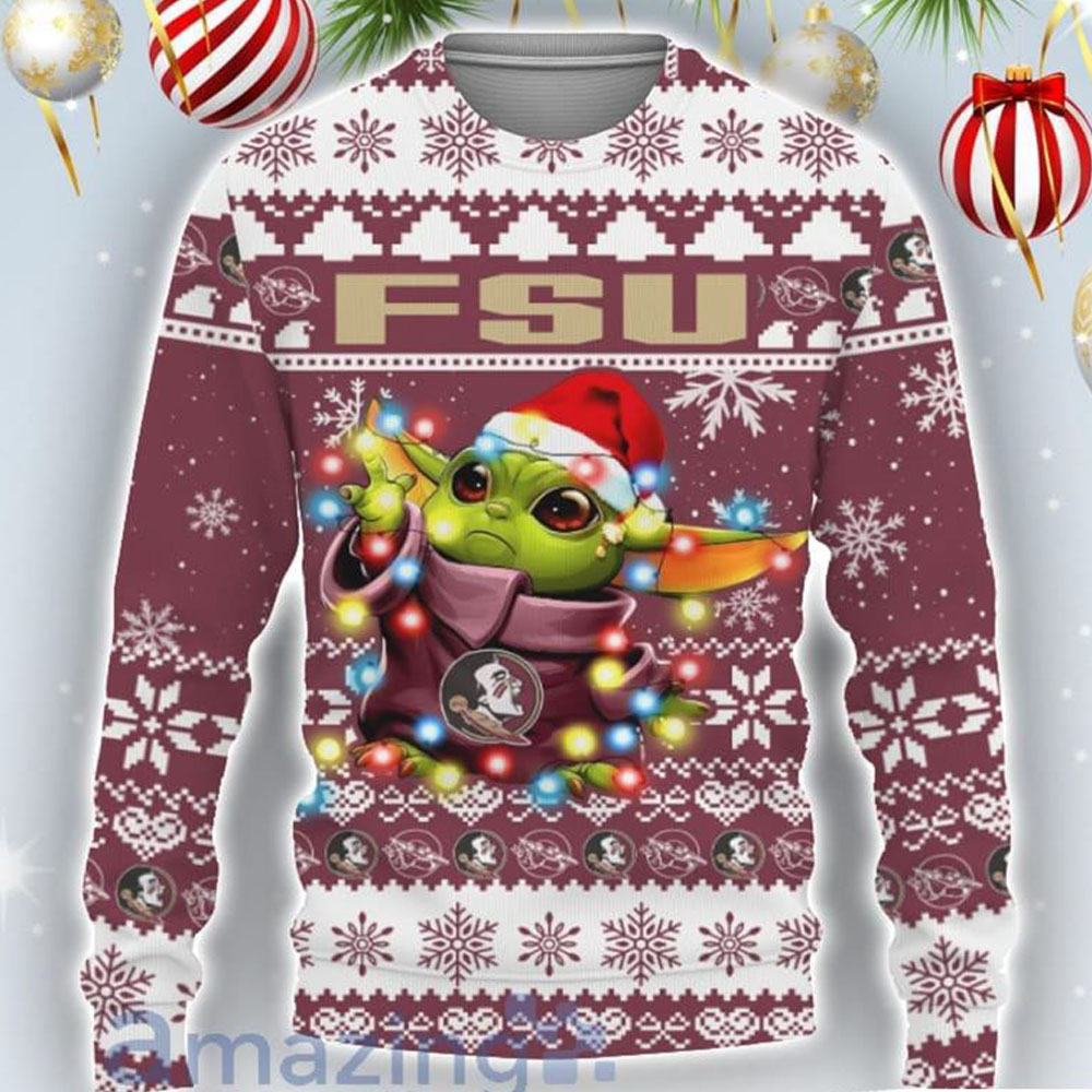 Florida State Seminoles Baby Yoda Star Wars Sports Ugly Christmas Sweaters