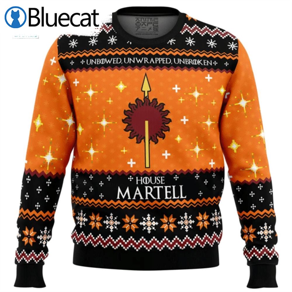 Game Of Thrones Unbowed Unwrapped Unbroken House Martell Ugly Christmas Sweaters