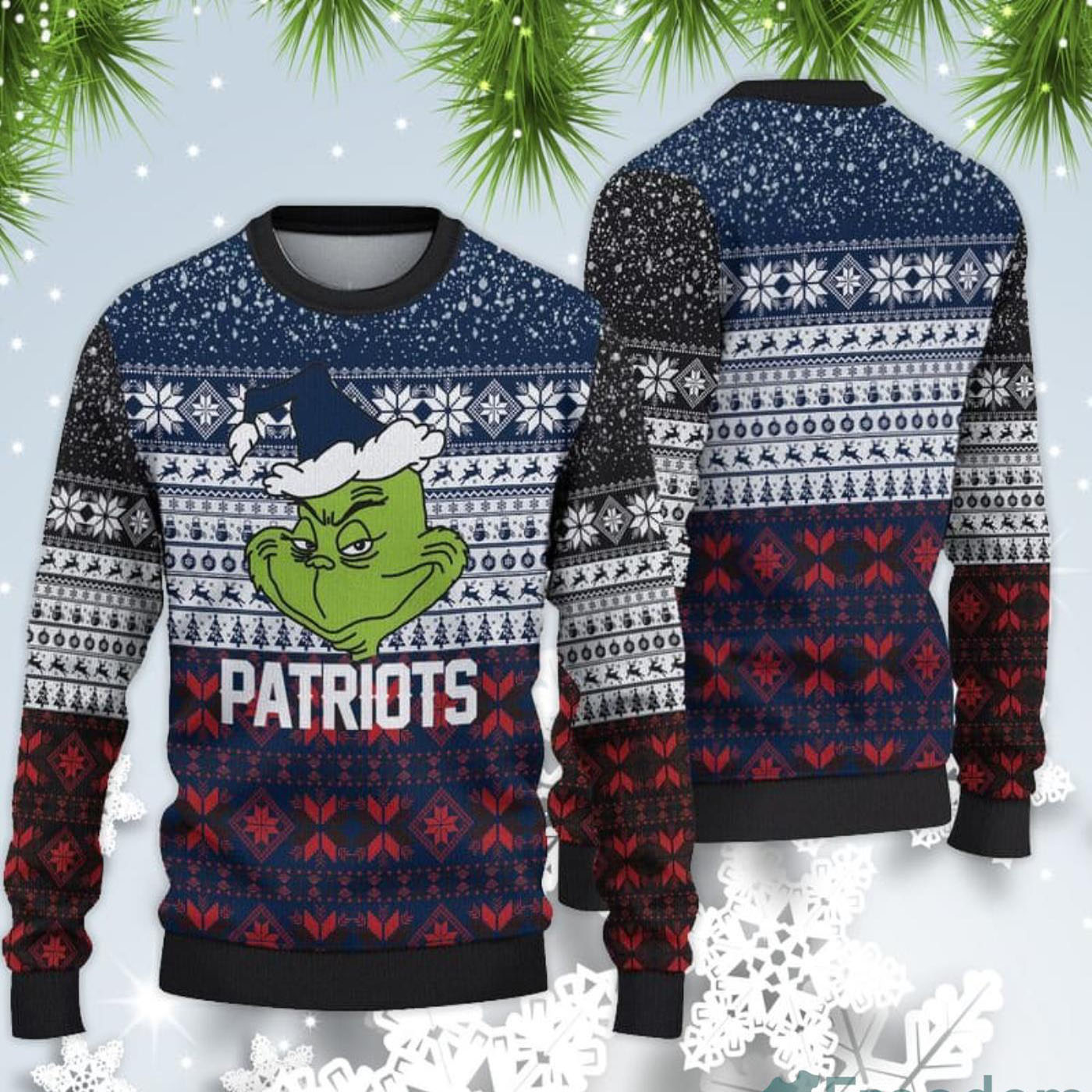 New England Patriots Christmas Grinch Sweater For Fans