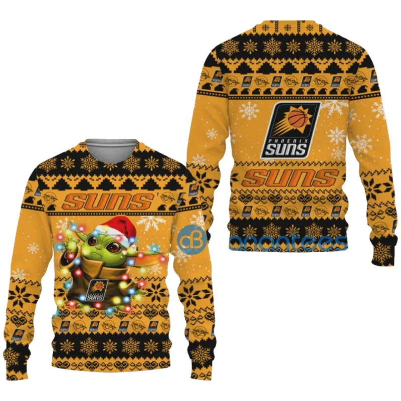 Phoenix Suns Baby Yoda Star Wars American Pattern Hawaiian Shirt Ugly Christmas Sweaters