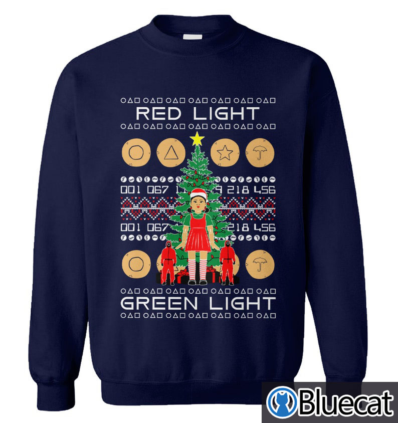 Squid Game Red Light Green Light Doll Ugly Christmas Sweaters