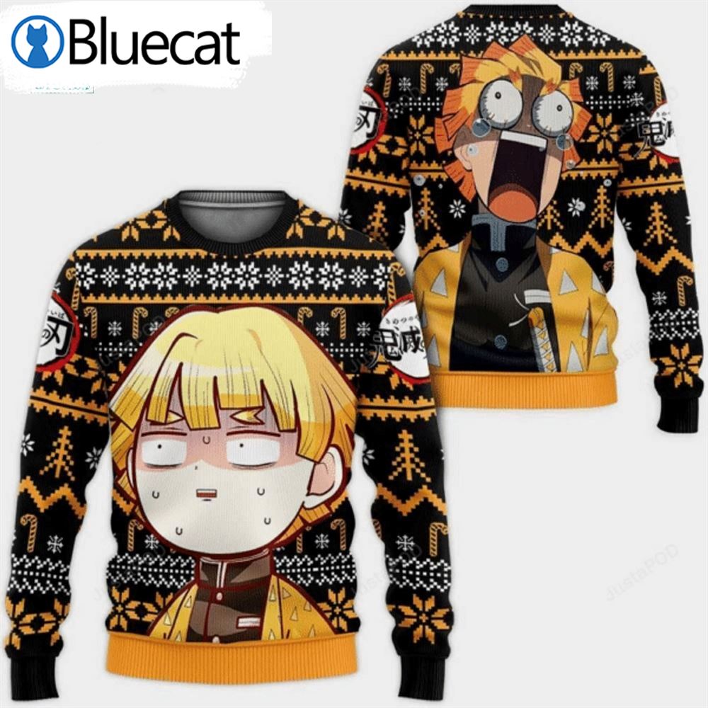 Agatsuma Zenitsu Demon Slayer Ugly Christmas Sweaters