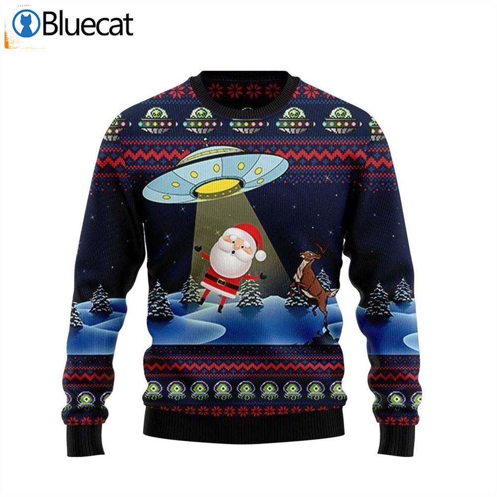 Alien Dont Catch Santa Ugly Christmas Sweaters