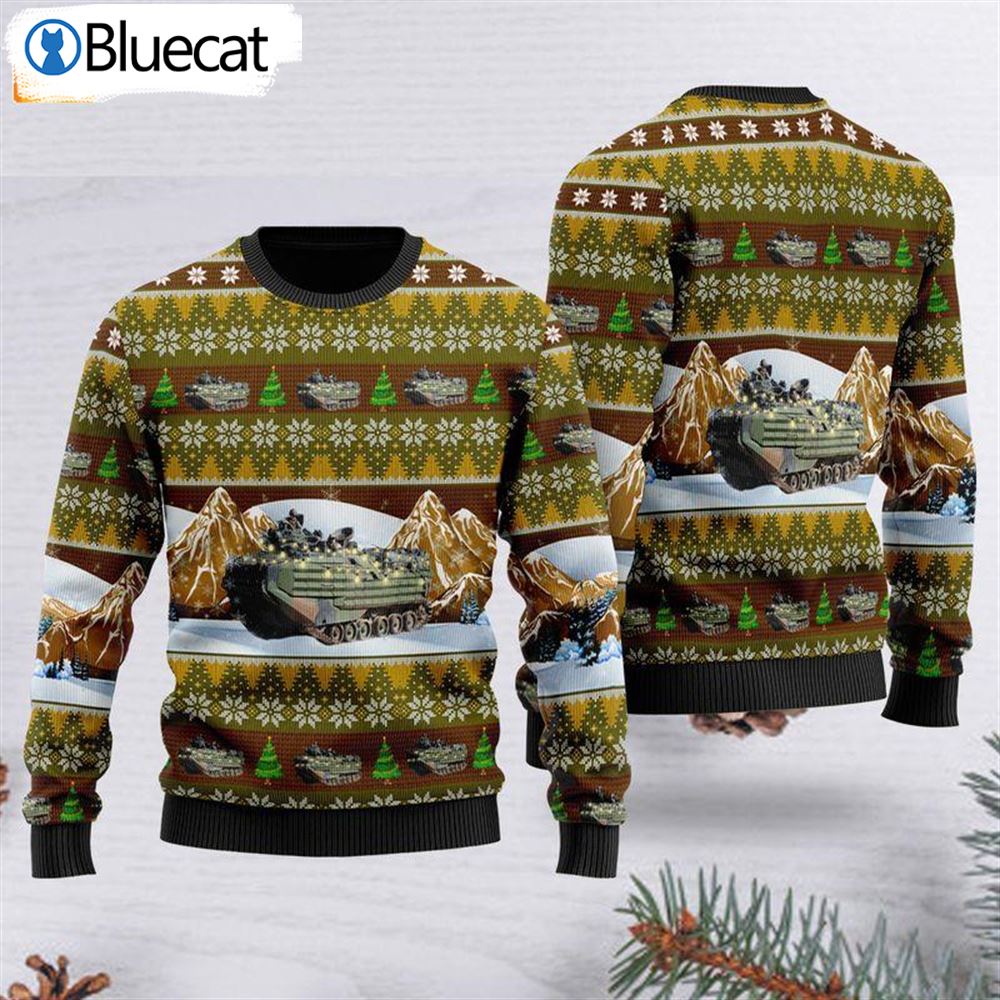 Assault Amphibious Vehicle Aavp 7A1 Ugly Christmas Sweaters