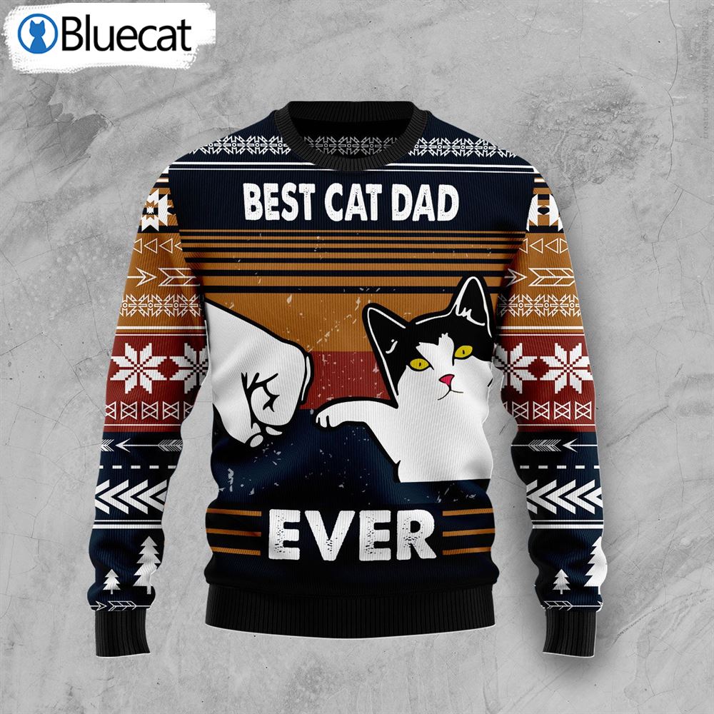 Best Cat Dad Ever Ugly Christmas Sweaters